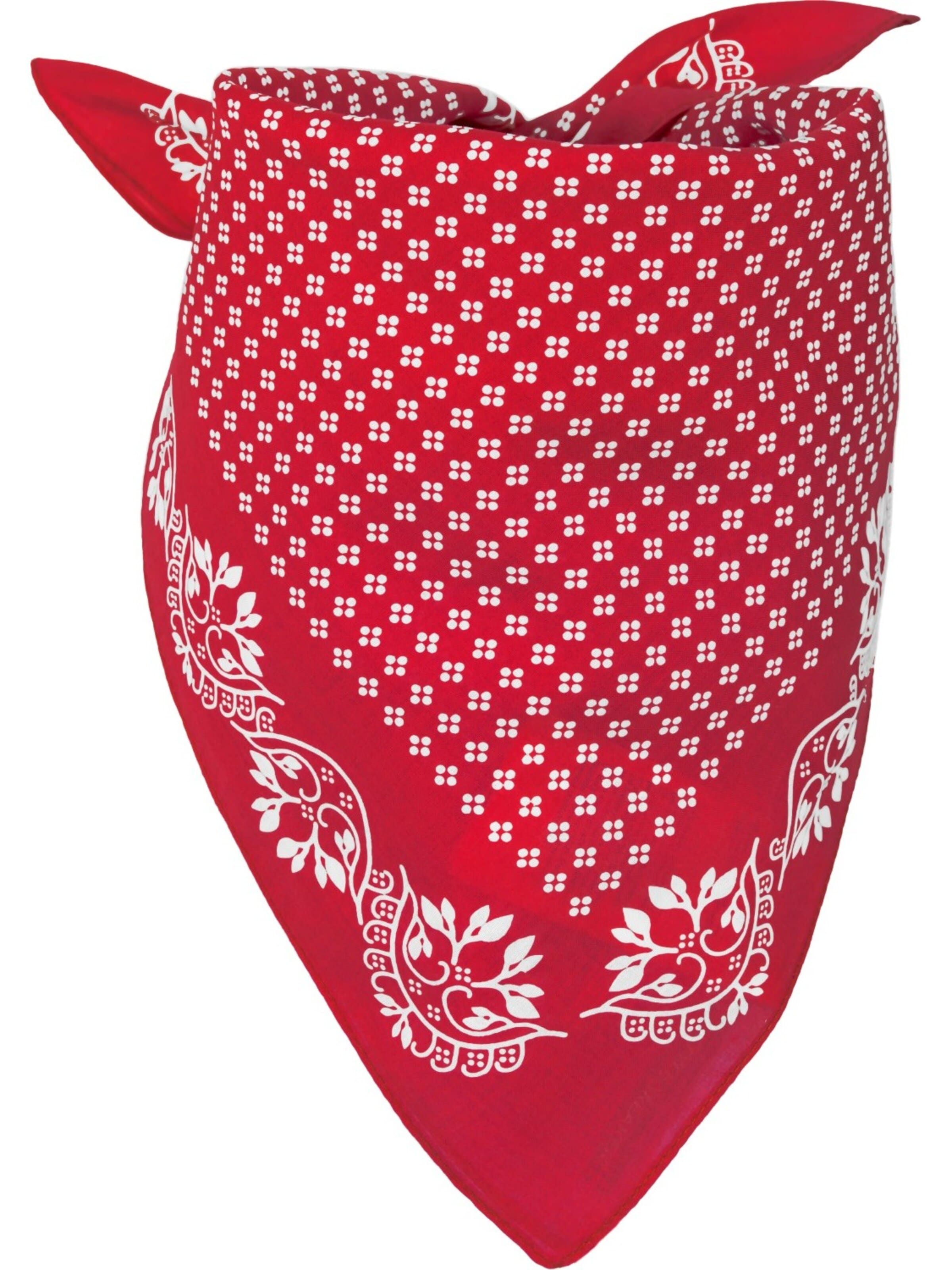 styleBREAKER Shawl 'Baumwolle Dreieckstuch mit Blümchen Muster' in Red: front
