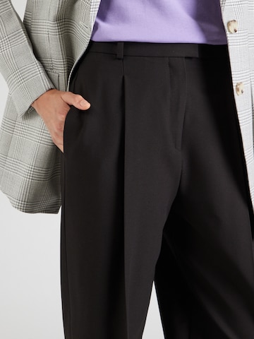 HUGO - Loosefit Pantalón de pinzas 'Hasabu' en negro