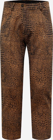 DRYKORN Regular Pleat-Front Pants 'JOAH' in Brown: front