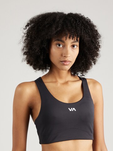 RVCA Bralette Sports Bra in Black: front