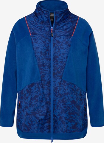 Ulla Popken Zip-Up Hoodie in Blue: front