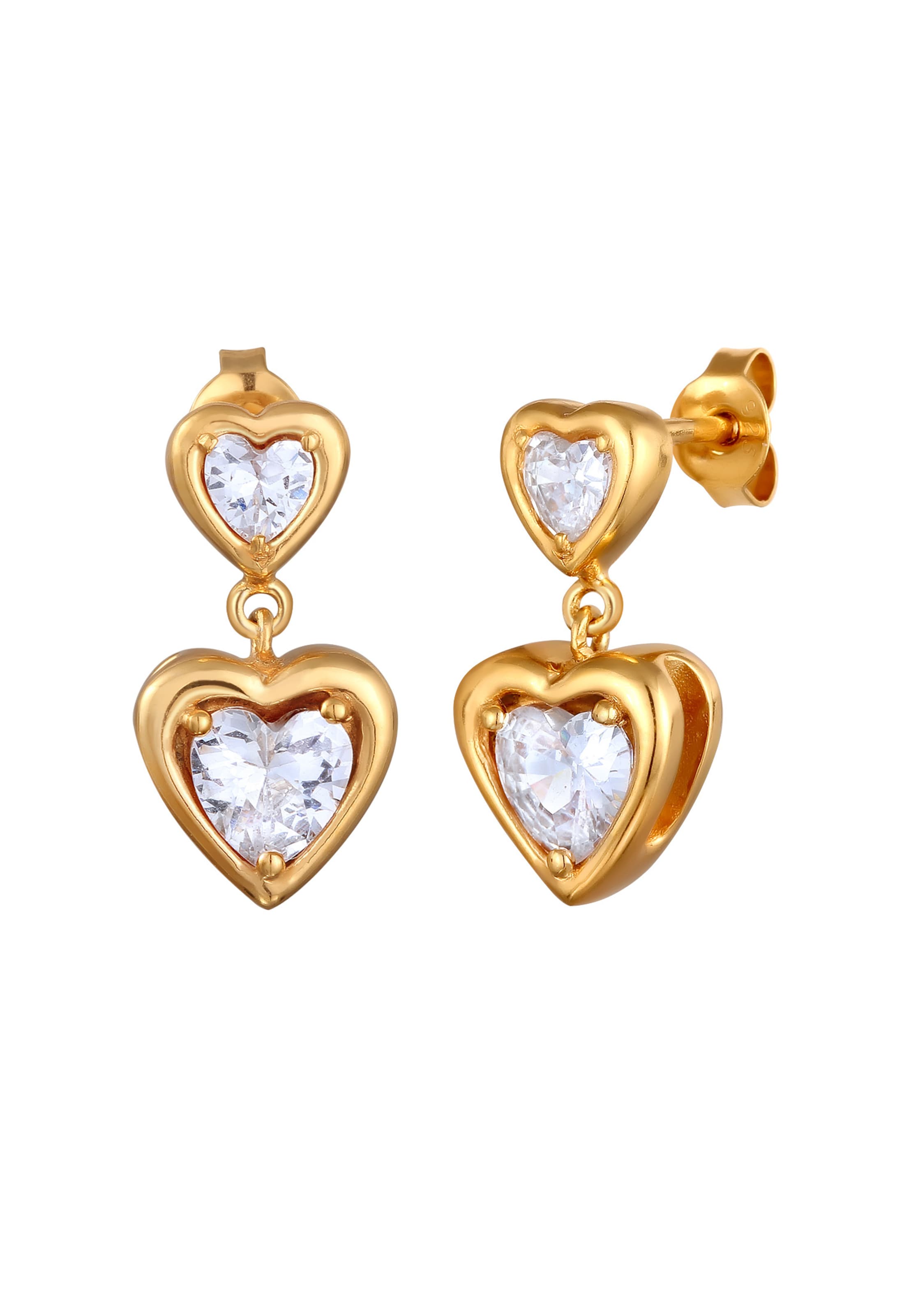 ELLI Ohrringe 'Herz' in Gold: Vorderseite