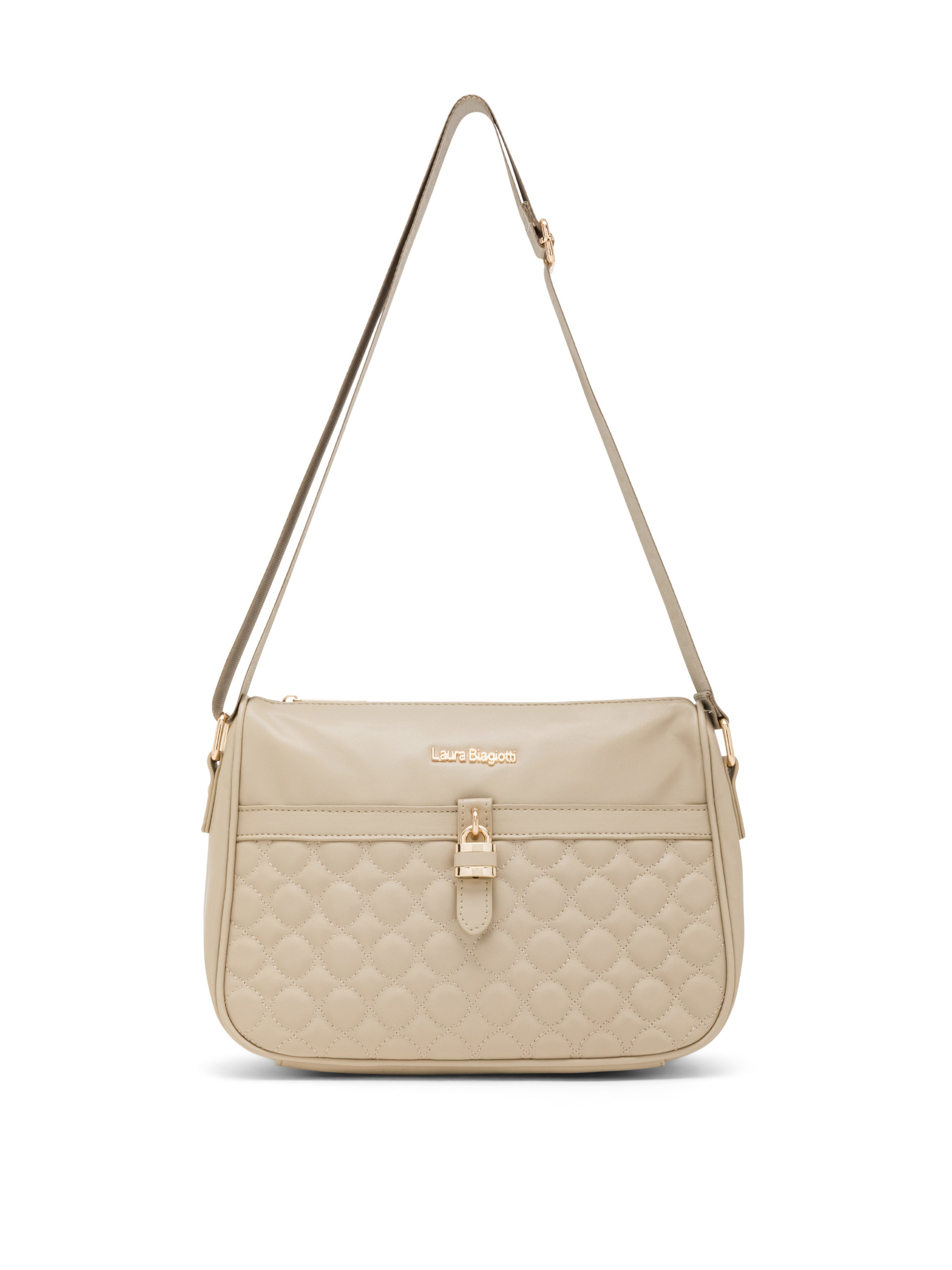 Borsa a tracolla 'Crafter 3' di Laura Biagiotti in beige: frontale