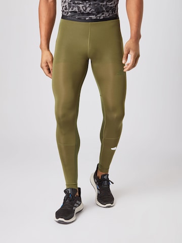 ADIDAS PERFORMANCE - Skinny Pantalón deportivo en verde: frente