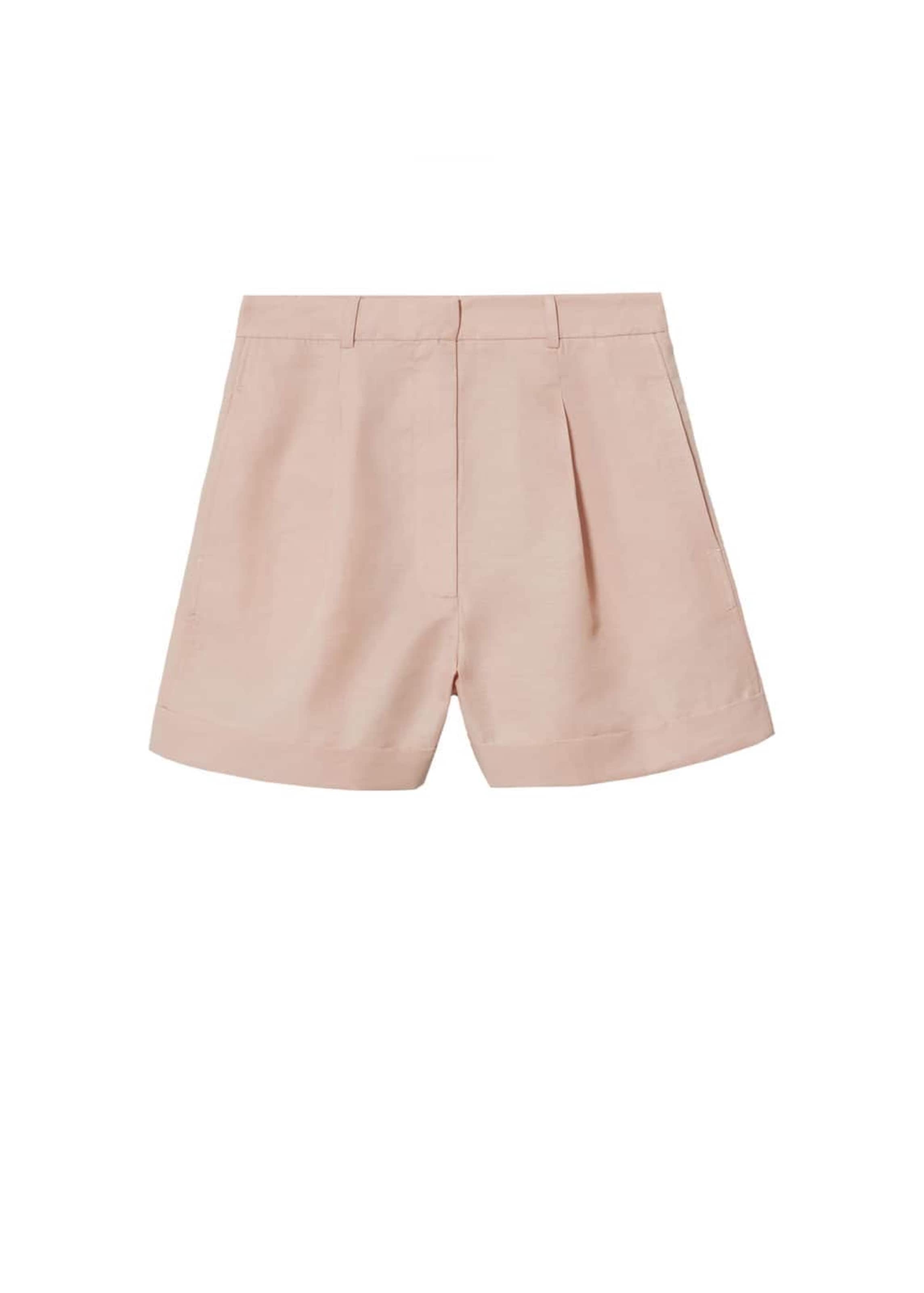 MANGO Voľný strih Plisované nohavice - Ružová: predná strana