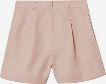 MANGO Loosefit Plissert bukse i rosa: forside