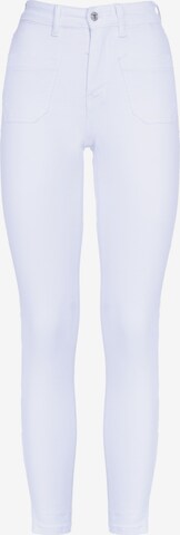 Influencer Skinny Jeans in White: front