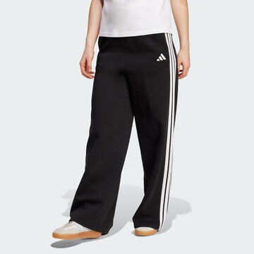 Wide leg Pantaloni sport de la ADIDAS SPORTSWEAR pe negru: față