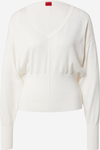 HUGO Red - Pullover 'Slinnye' em branco: frente