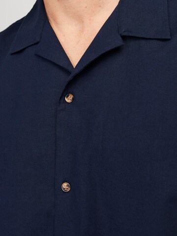 JACK & JONES Comfort fit Button Up Shirt 'JJSummer Resort' in Blue