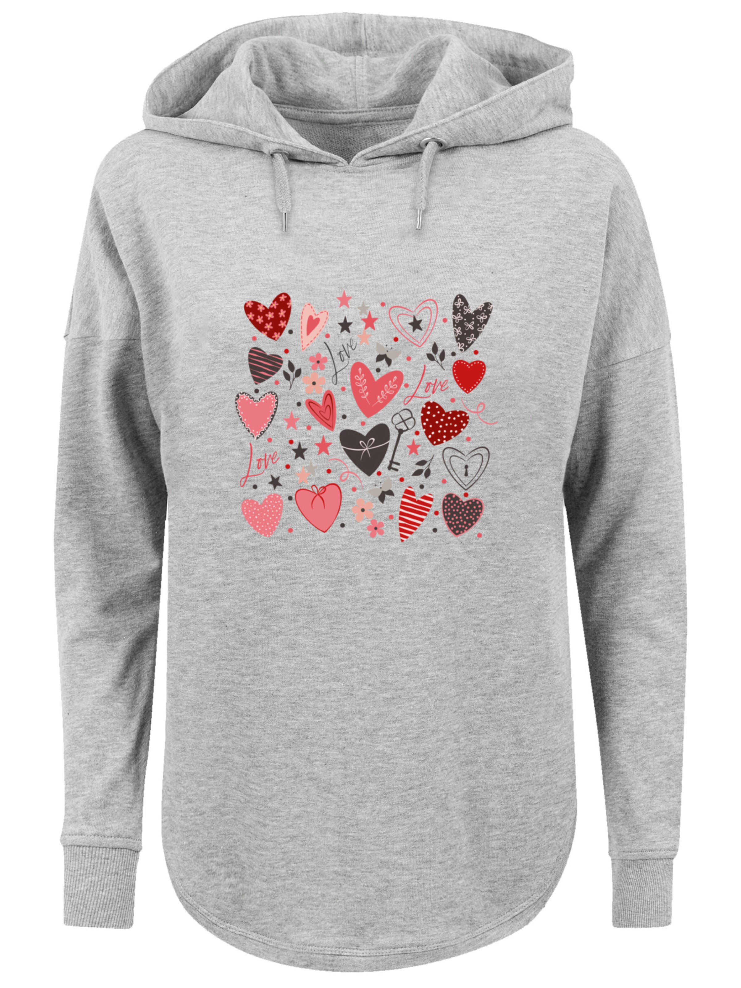 Sweat-shirt 'Cute Herzen Variety Valentinstag' F4NT4STIC en gris : devant