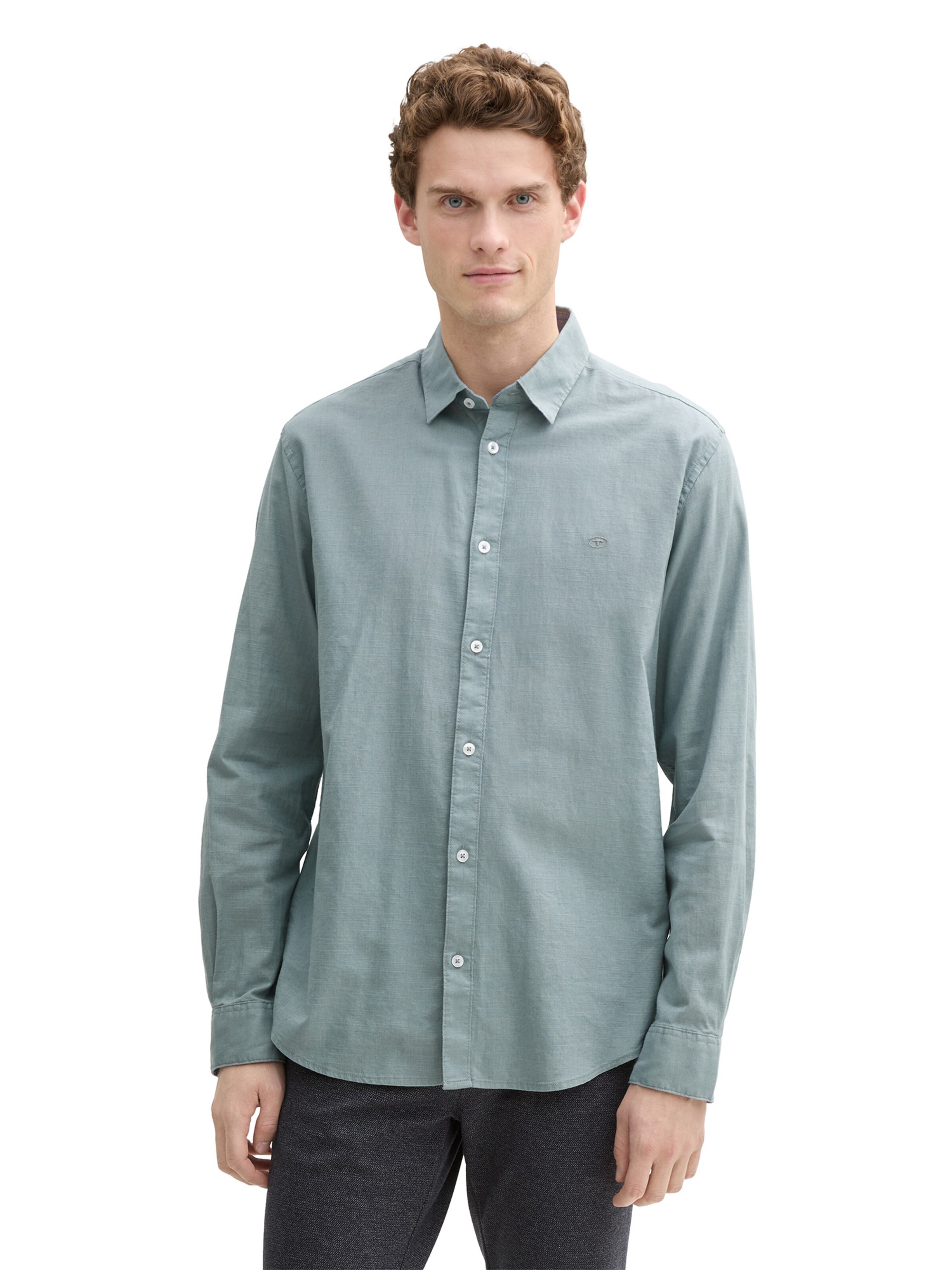 TOM TAILOR Regular Fit Hemd in Grün: Vorderseite