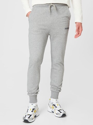 NAPAPIJRI Tapered Trousers 'M-BOX' in Grey: front