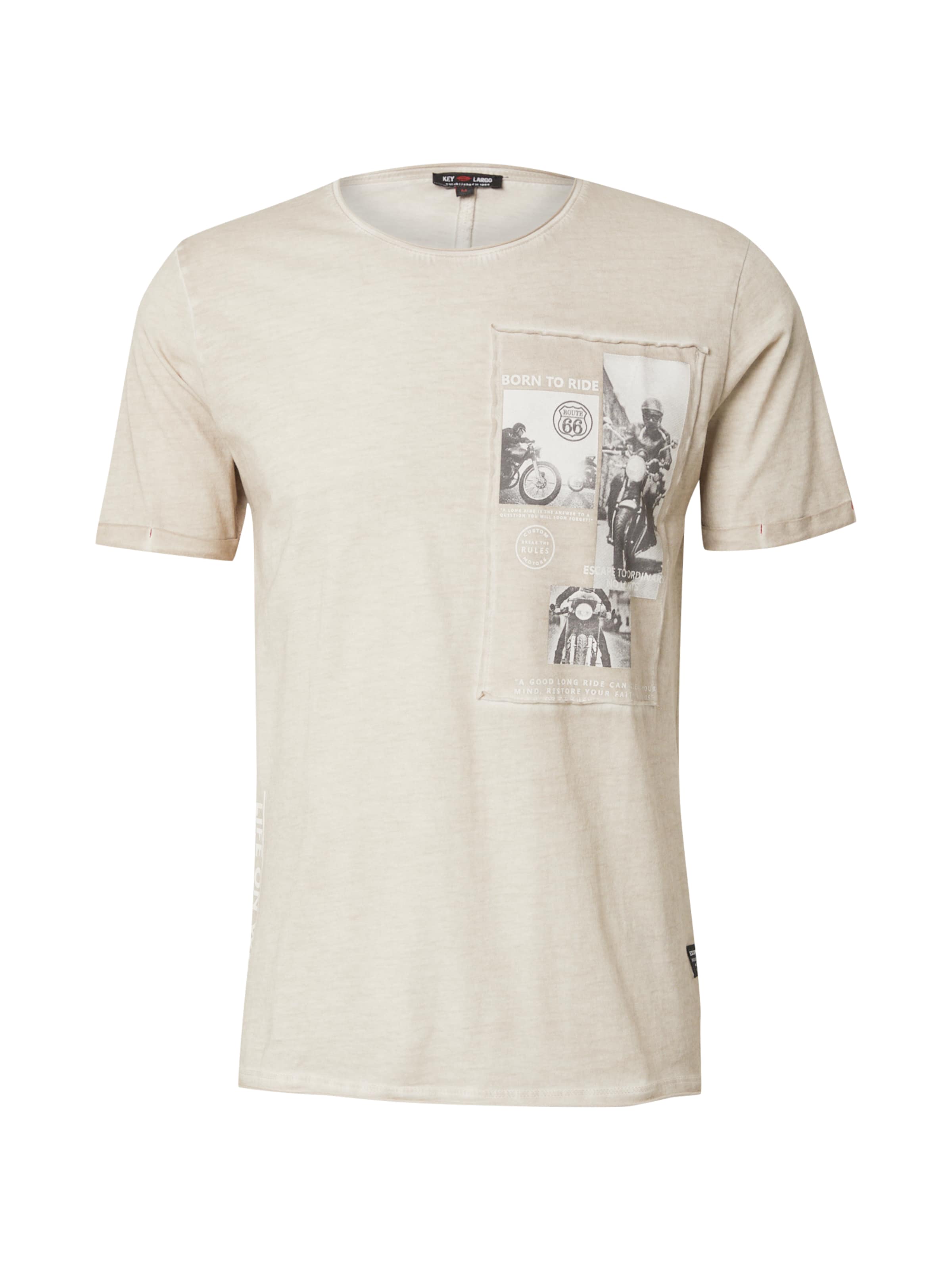 Key Largo Μπλουζάκι 'Wheels' σε μπεζ: μπροστά