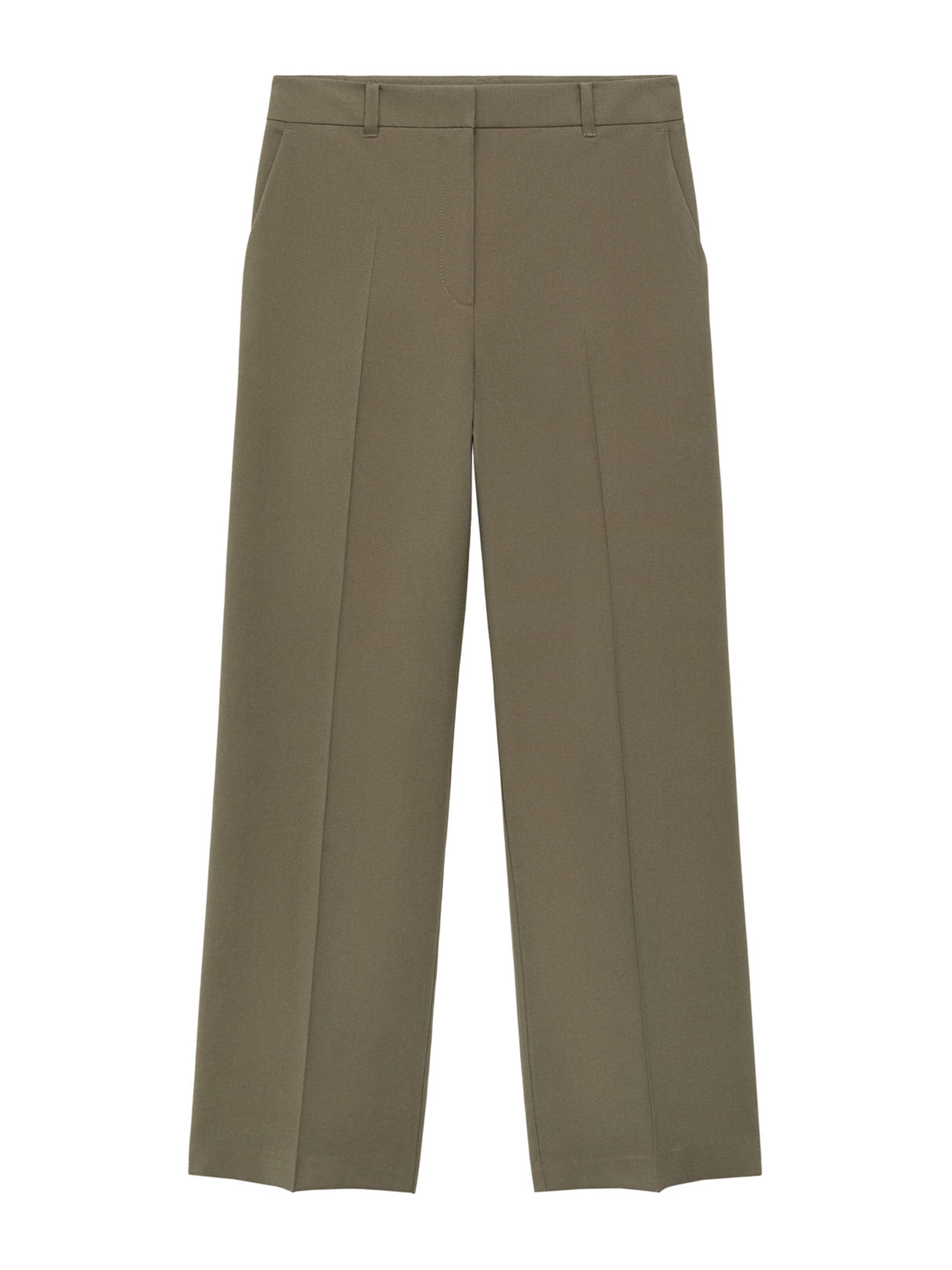 MANGO Bő szár Ráncos nadrág 'CARLOS' - zöld: elől