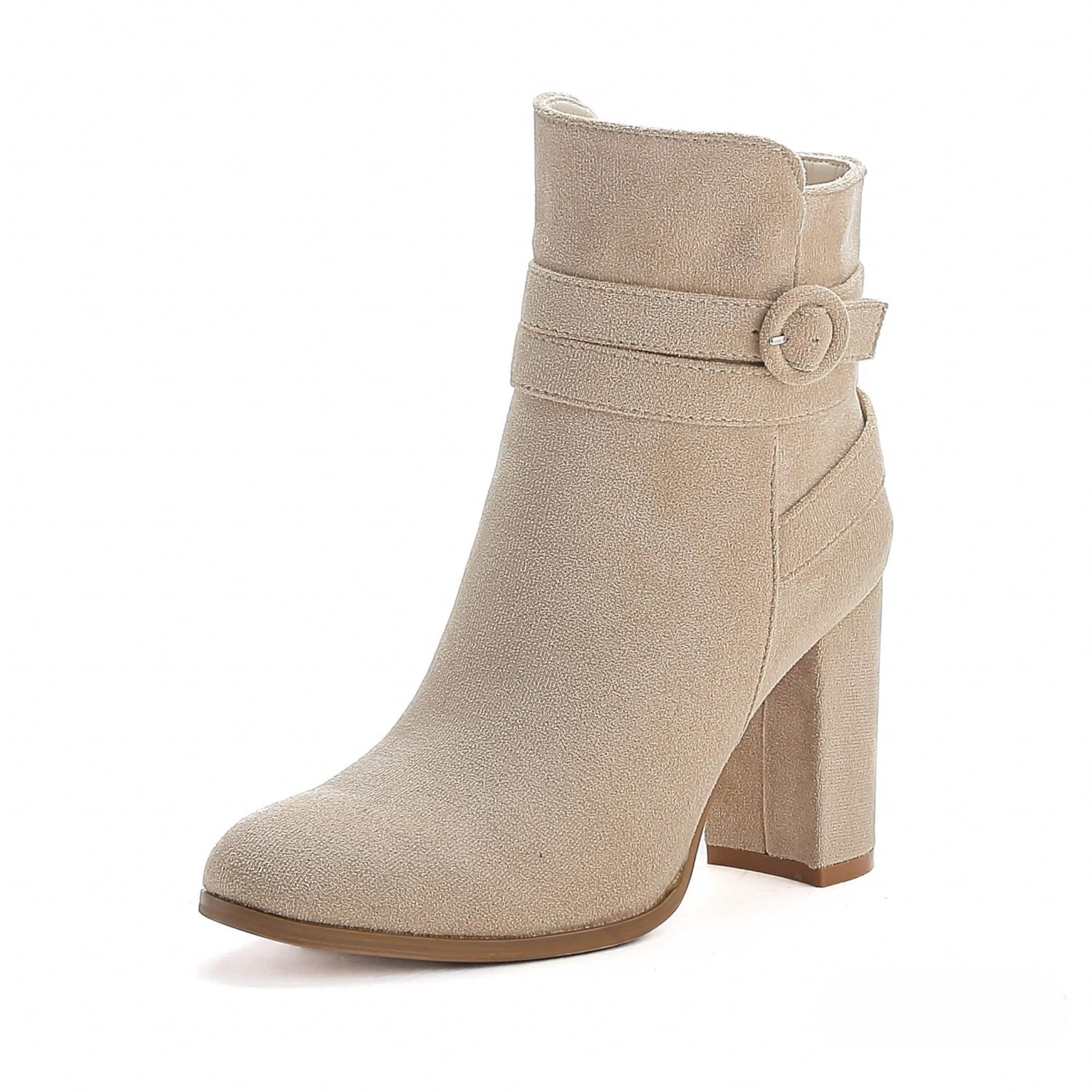 Bottines Elara en beige : devant