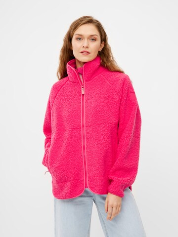 Derbe Fleece Jacket 'Kuschelby' in Pink: front
