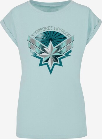 ABSOLUTE CULT Shirt 'Captain Marvel - Starforce Warrior' in Blauw: voorkant