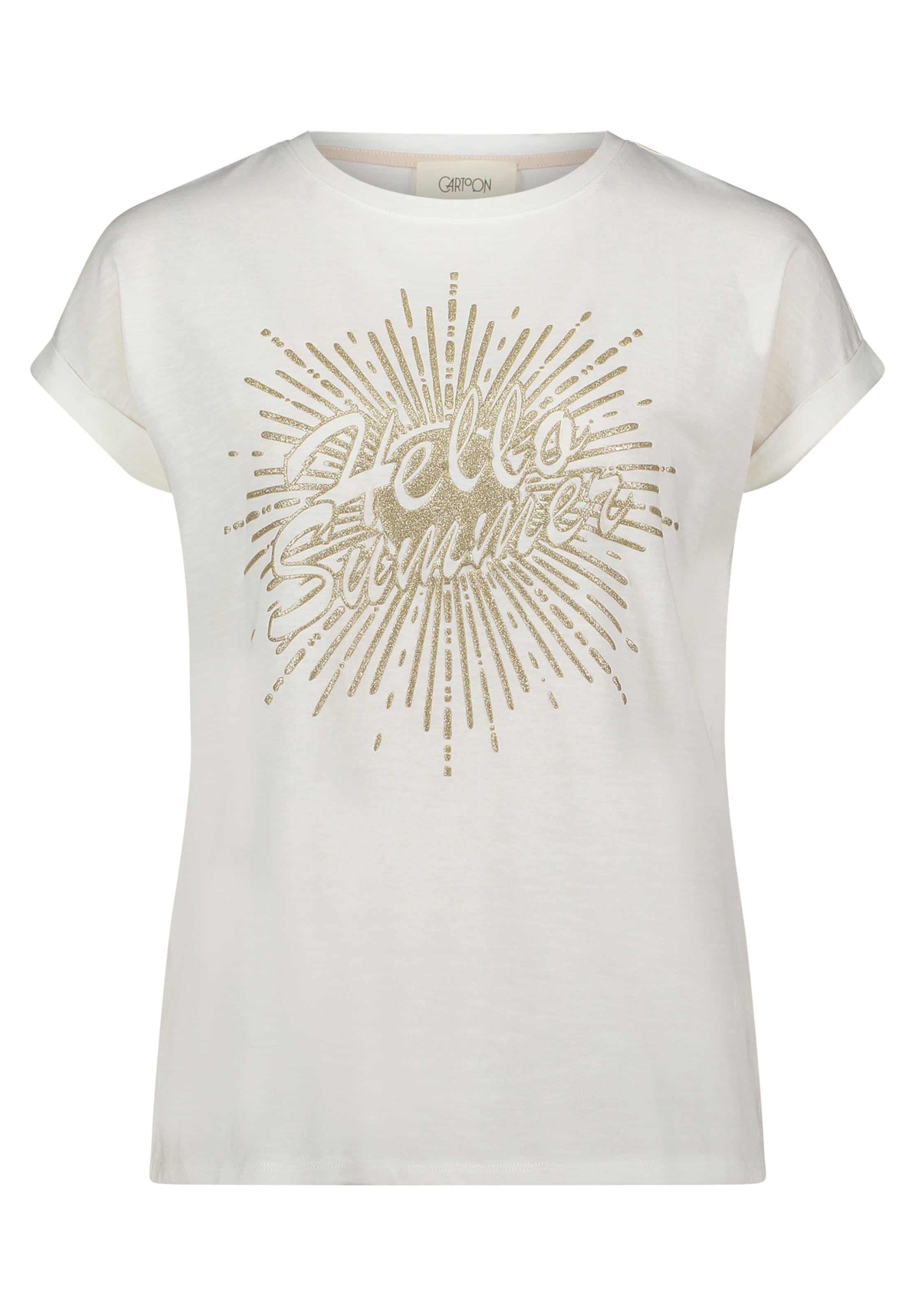 Cartoon T-shirt i beige: framsida