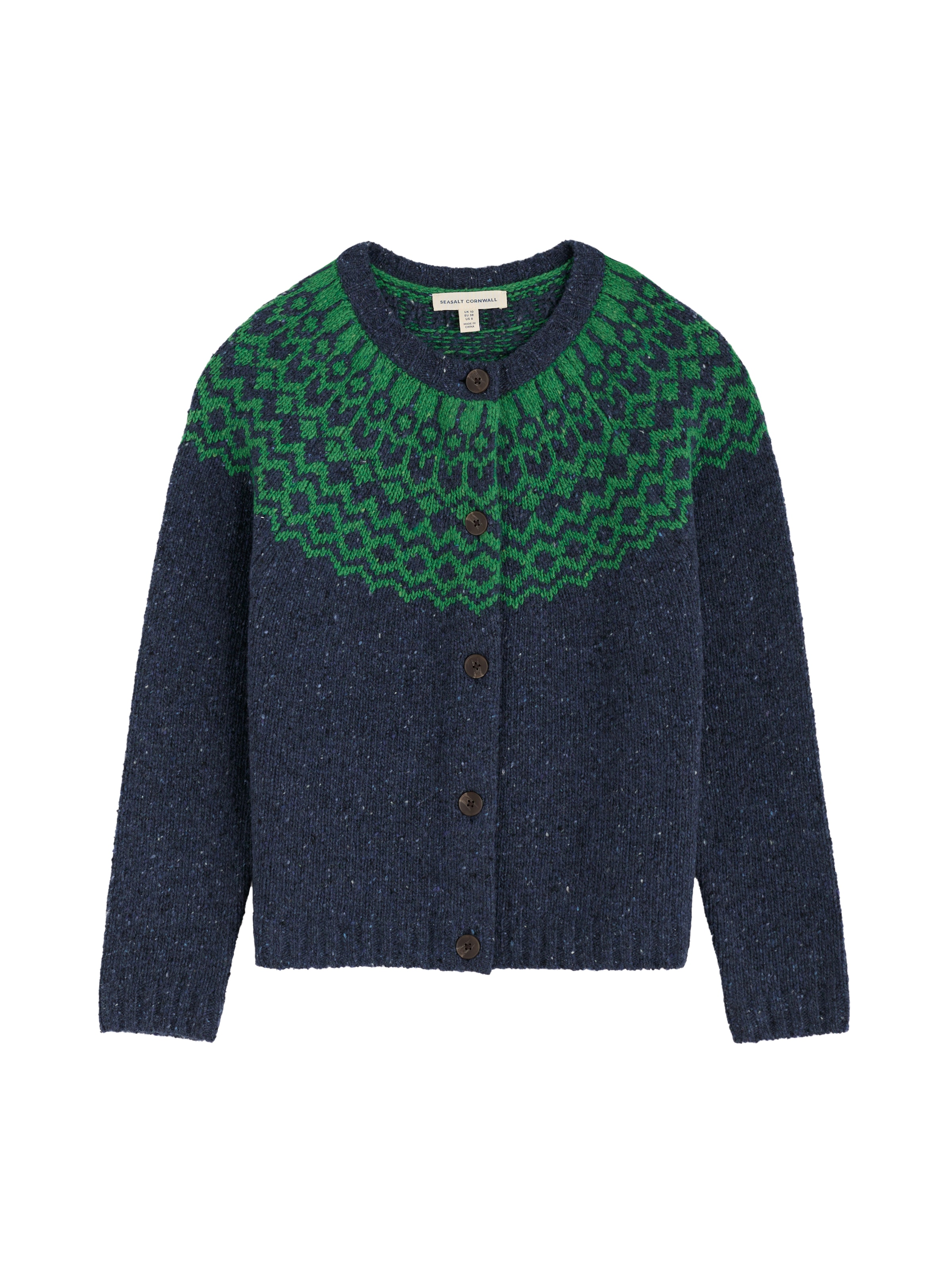 Seasalt Cornwall Gebreid vest 'Port Kinnis' in Blauw: voorkant