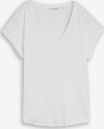 TOM TAILOR DENIM T-Shirt in Weiß: Vorderseite