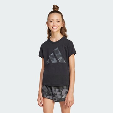 ADIDAS SPORTSWEAR Shirt 'Seasonal Essentials Flower' in Black: front