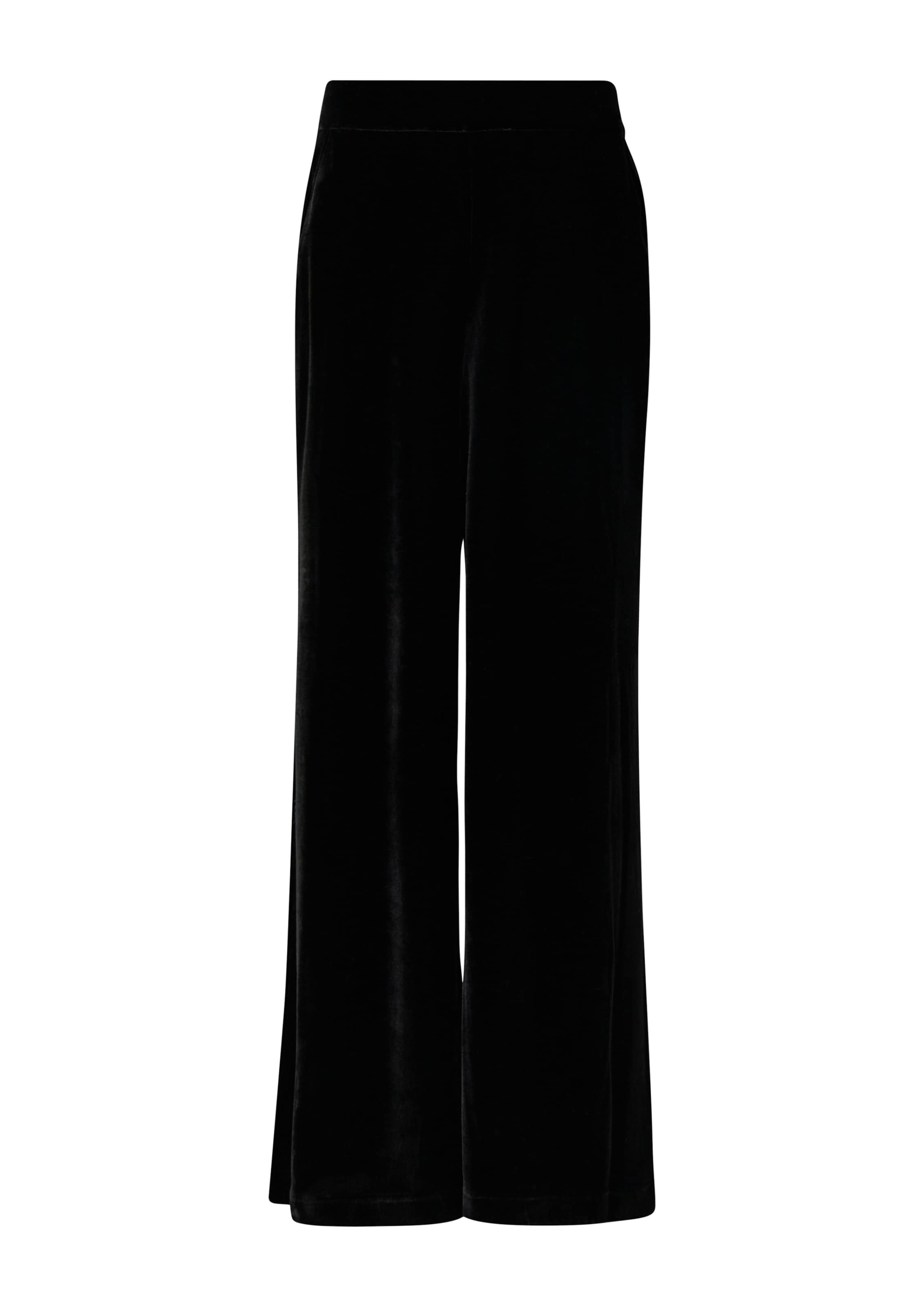 s.Oliver Wide Leg Hose in Schwarz: Vorderseite