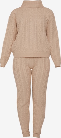 Chi Chi London Sweatsuit in Beige: front