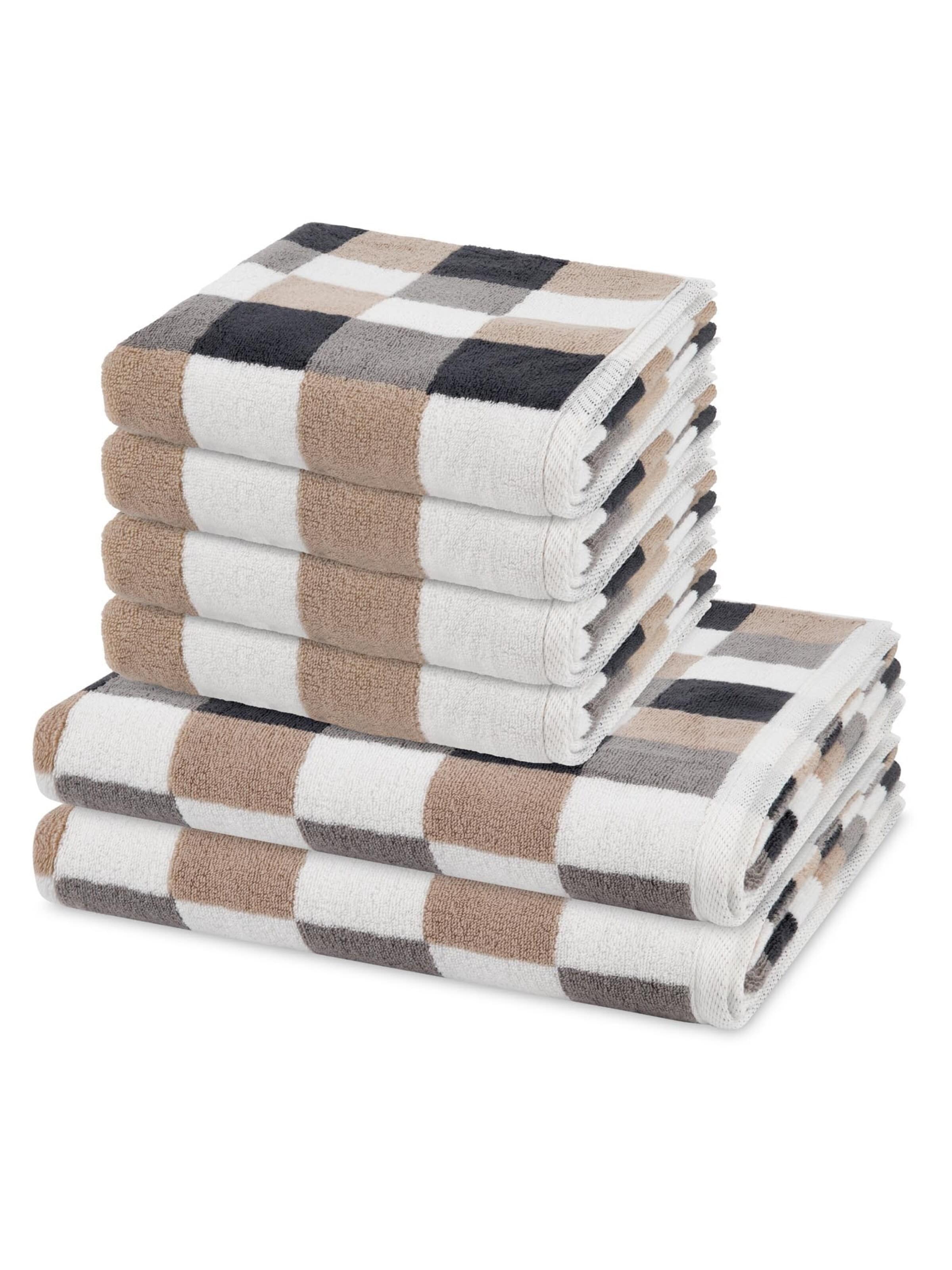 ROSS Towel 'Cashmere feeling Karo' in Brown: front