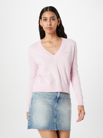 Pull-over Tommy Jeans en rose : devant