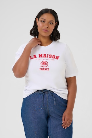 T-shirt 'KCAdela' KAFFE CURVE en blanc : devant