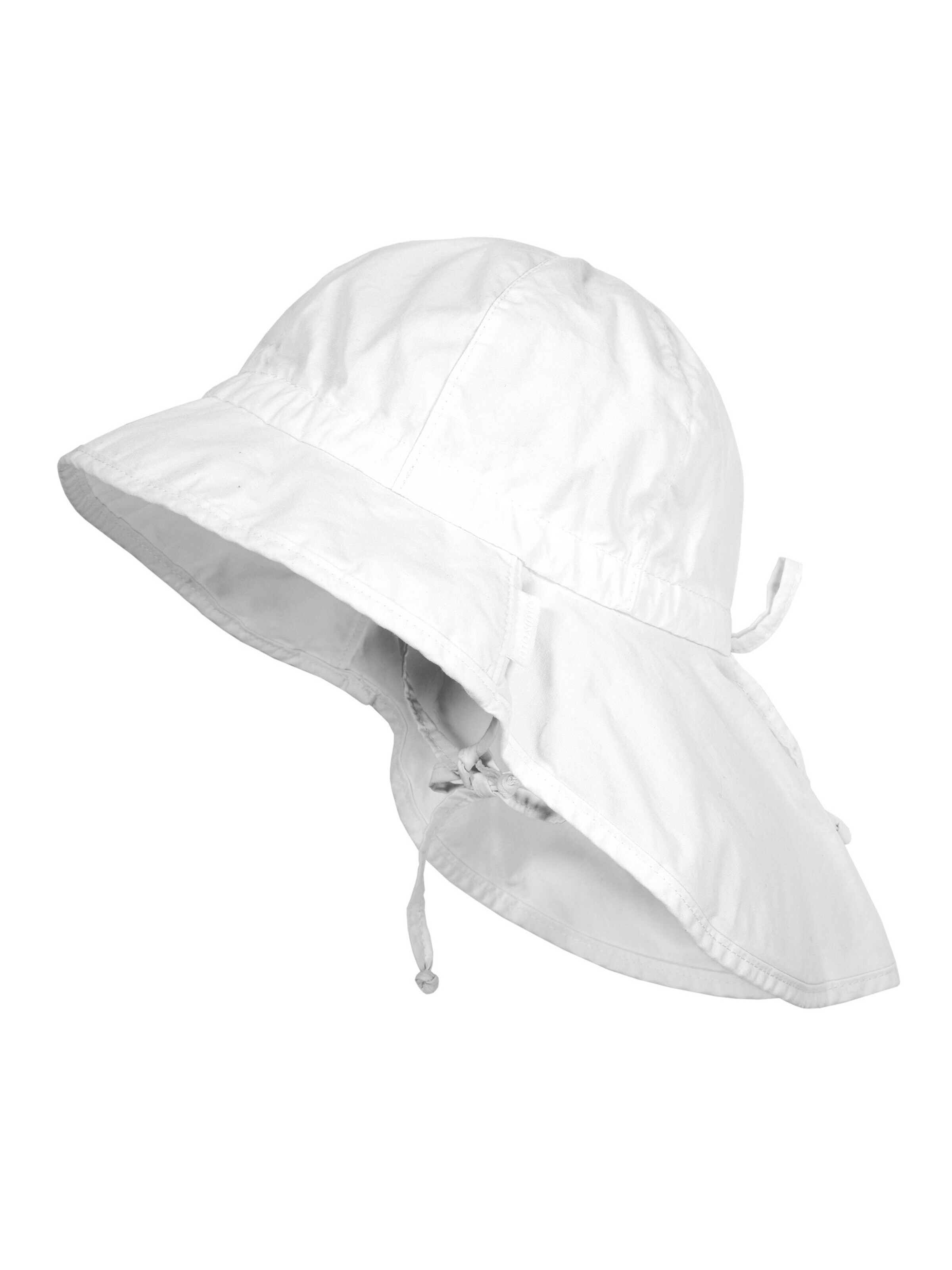 MAXIMO Hat 'GOTS MINI GIRL-Flapper Nackenschutz, Bindeband, Waschoptik, UV' in White: front