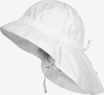 MAXIMO Hat 'GOTS MINI GIRL-Flapper Nackenschutz, Bindeband, Waschoptik, UV' in White: front