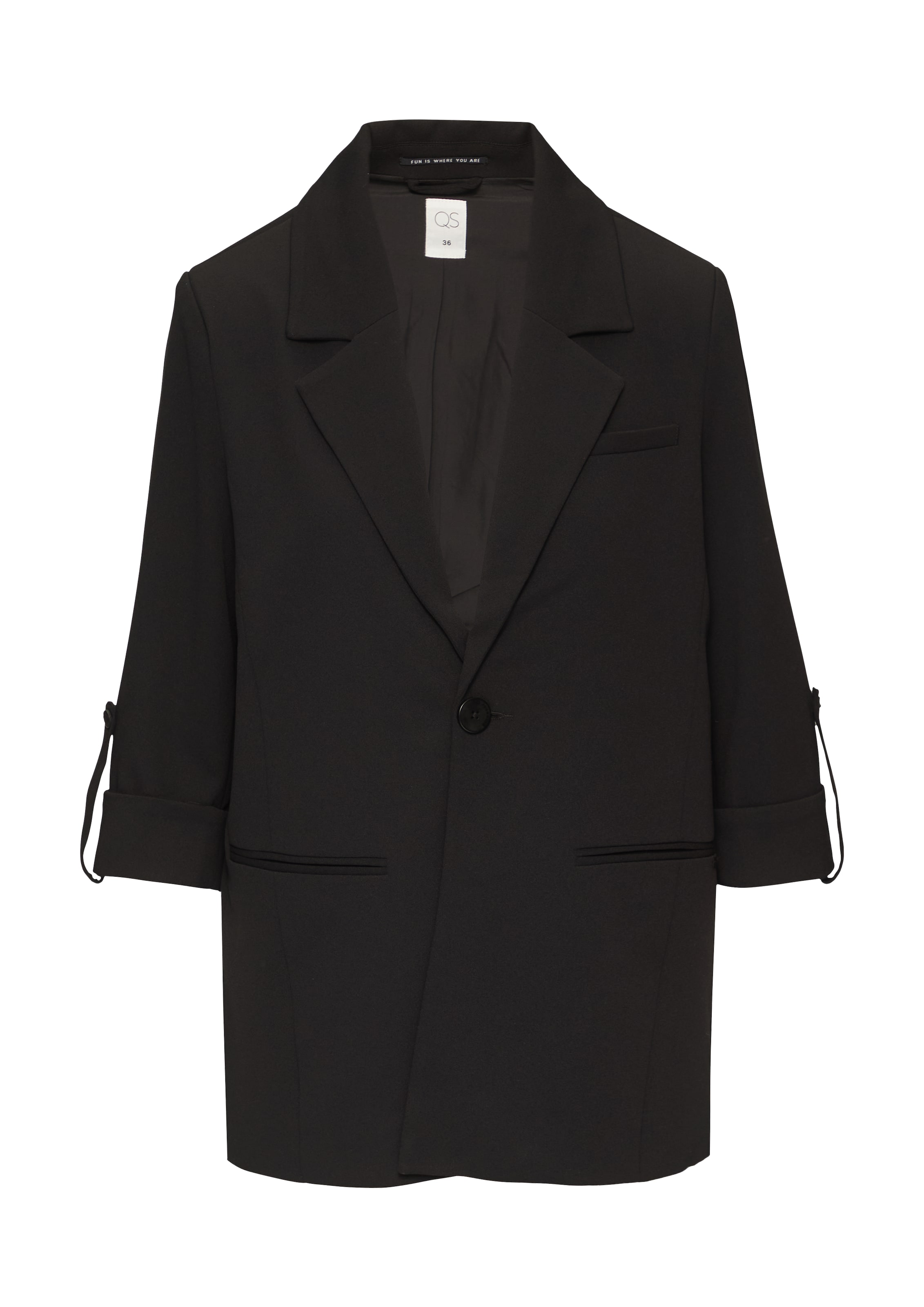 QS Blazers in Zwart: voorkant
