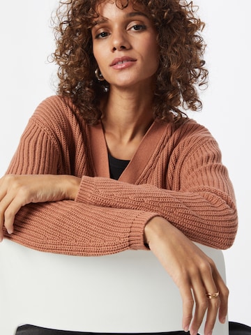 ABOUT YOU Knit Cardigan 'Sana' in Brown