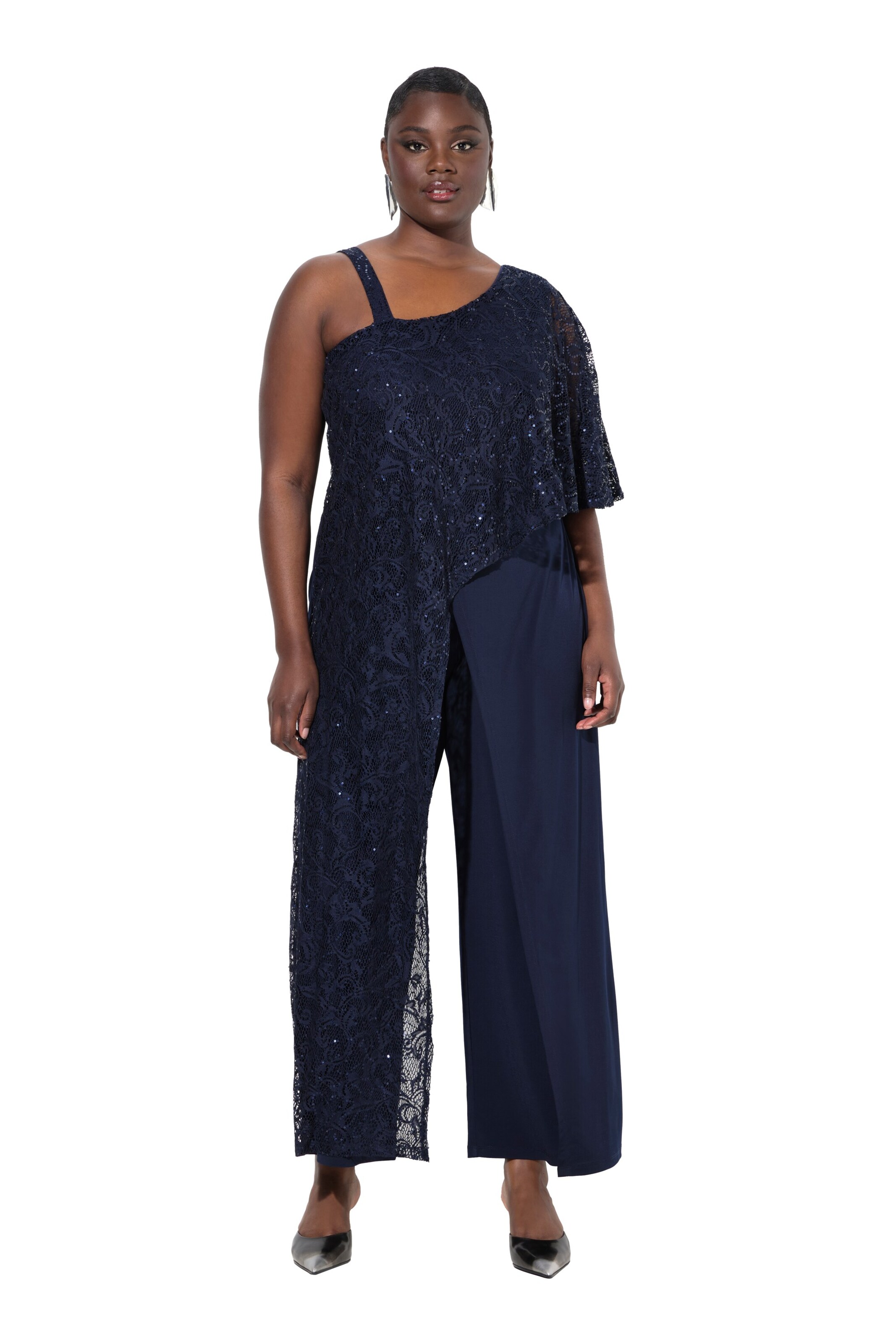 Ulla Popken Jumpsuit in Blauw: voorkant