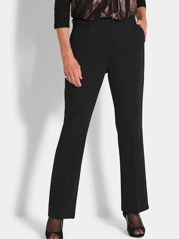 Regular Pantalon à plis 'Carla' Goldner en noir : devant