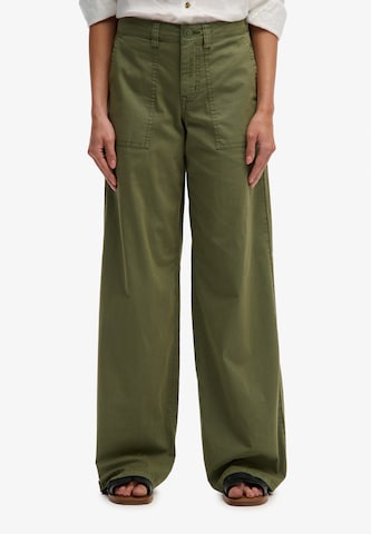 Baggy Pantalon cargo Superdry & Co en vert : devant
