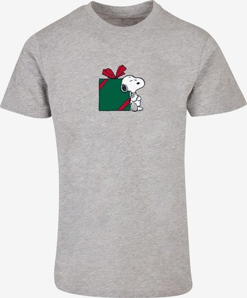 T-Shirt 'Peanuts Big Present' Merchcode en gris : devant