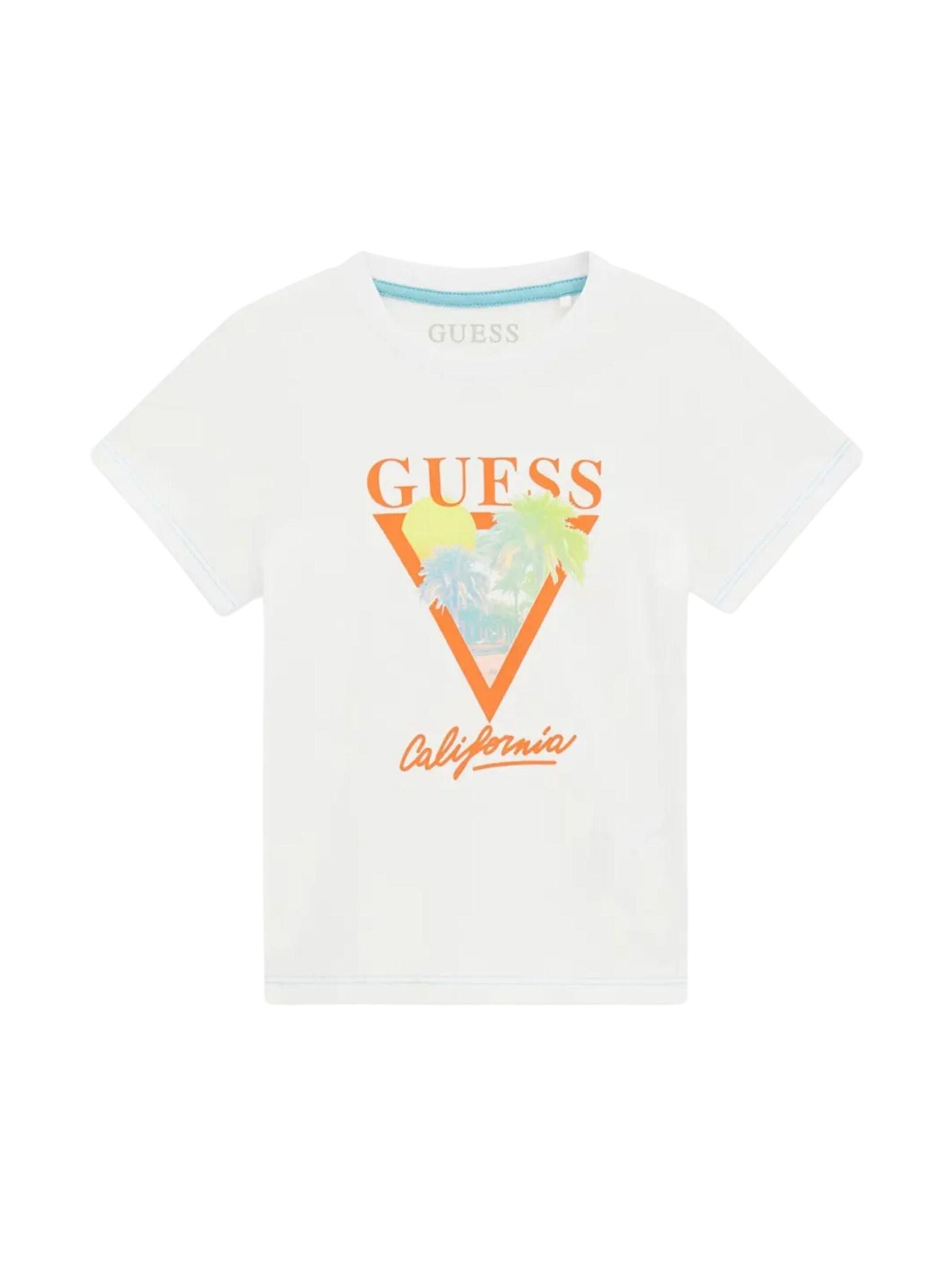 GUESS KIDS Koszulka 'GUESS KIDS SS T-SHIRT T-SHIRT' w kolorze biały: przód
