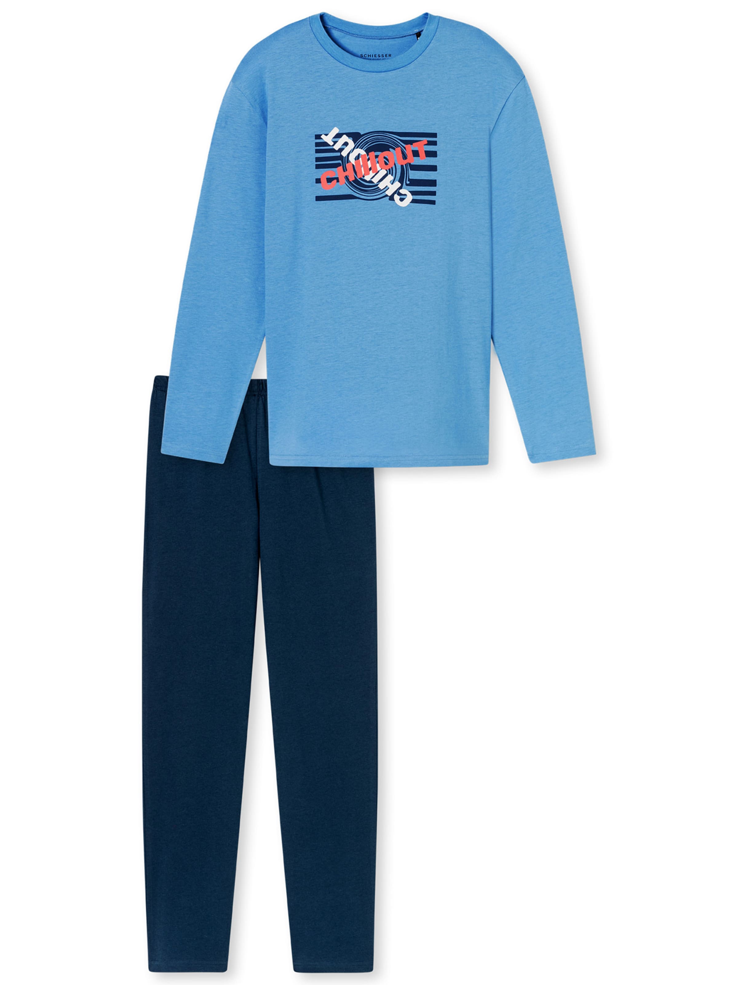 SCHIESSER Pyjama ' Nightwear ' in Blau: Vorderseite