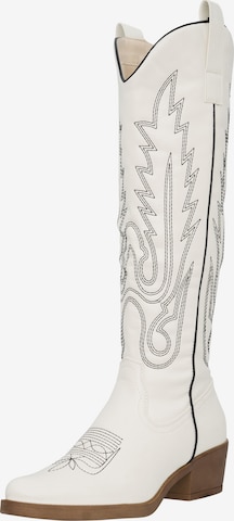 Bottes de cowboy Salinyang en blanc : devant