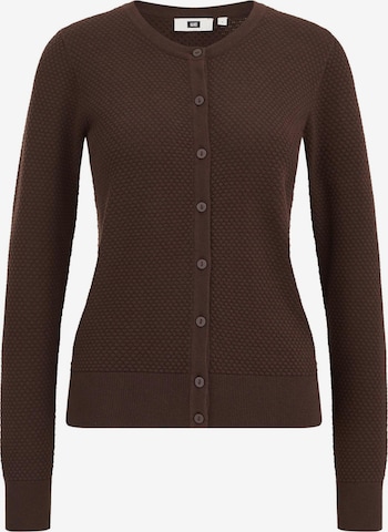 WE Fashion Knit cardigan in Brown: front