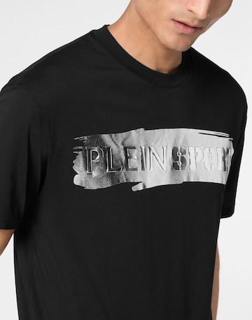 Plein Sport - Camiseta 'Silver Brush' en negro
