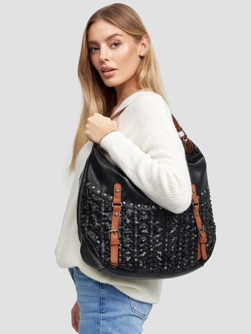 Marc Picard Tasche 'Hobo Bag Flechtoptik' in Schwarz