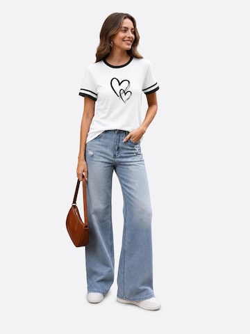 AOTTORI Shirt 'Herzliebe'‌‌‌‌‌‌‌‌‌‌ in Weiß