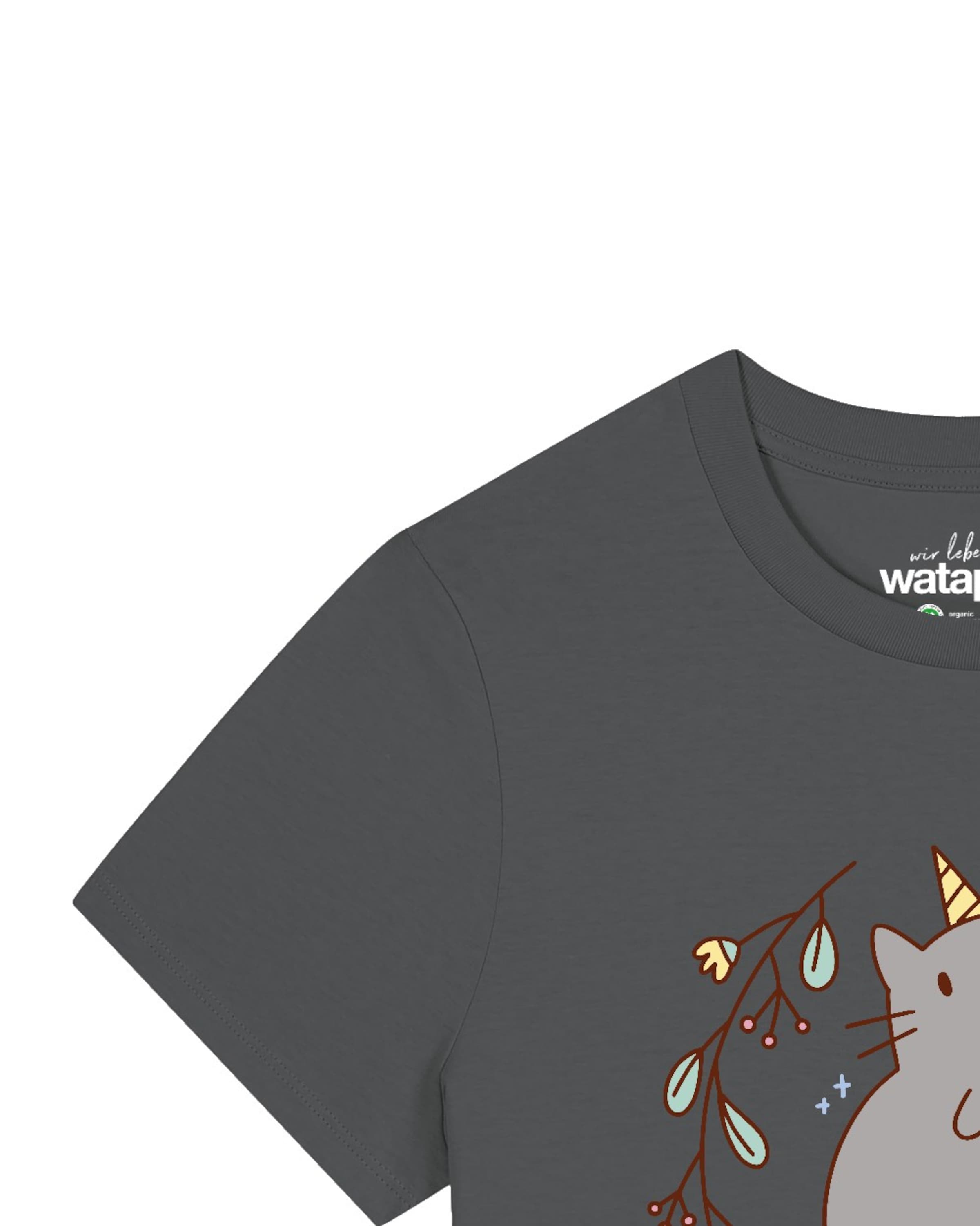 Watapparel Shirt 'Unicorn Cat' in Grijs