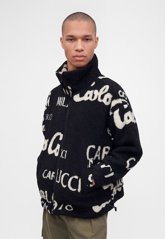Carlo Colucci Fleece jas in Zwart