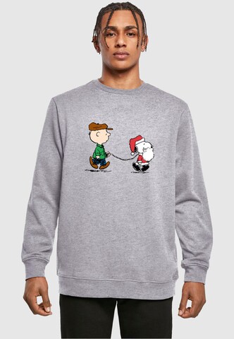 Sweat-shirt 'Peanuts Snoopy On A Walk' Merchcode en gris : devant