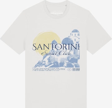 Watapparel Shirt 'Santorini Sunset Club' in Wit: voorkant